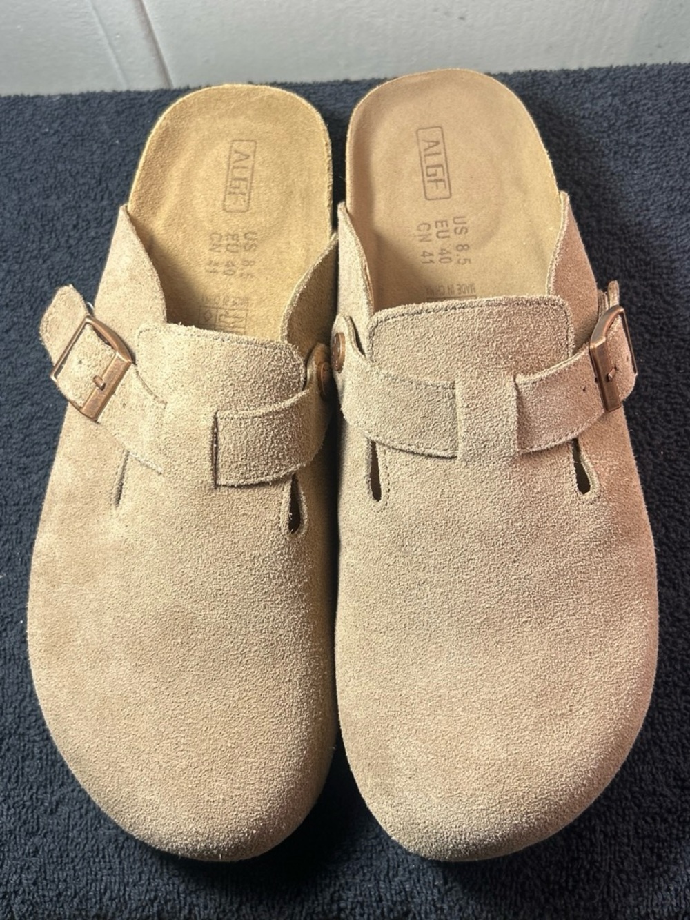 Aldo Suede Slip-On Clogs in Light Beige